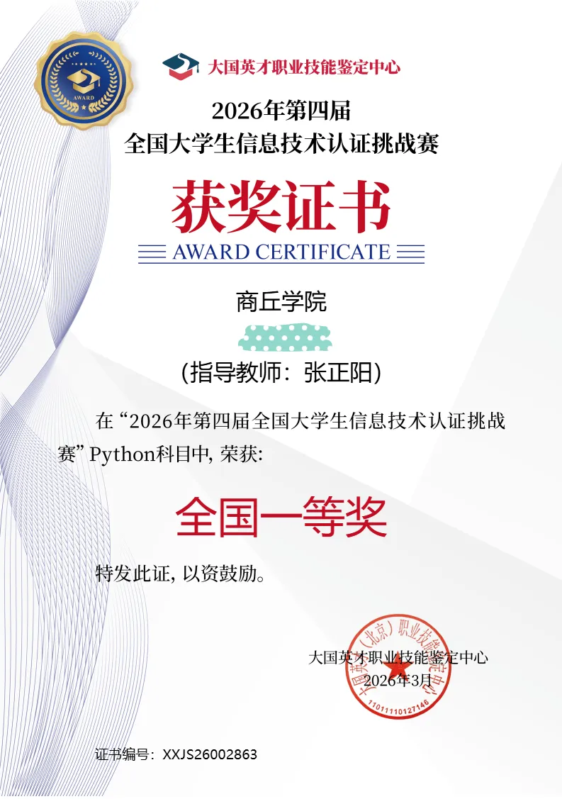 IT认证挑战赛国一